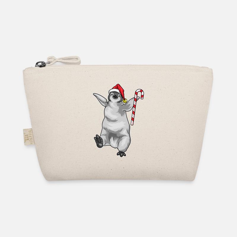 Penguin Christmas Candy Cane Organic Pouch