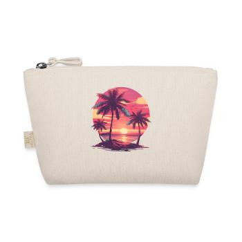 Vaporwave Rétro Palmiers Coucher de soleil Synthwave Années 80 Années 90 - Trousse biologique - nature - Devant