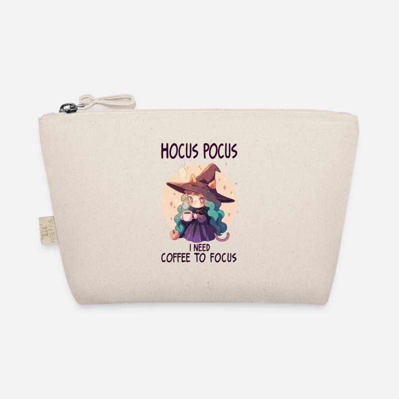 Cute Witch Cat Ears Coffee Halloween Organic Pouch
