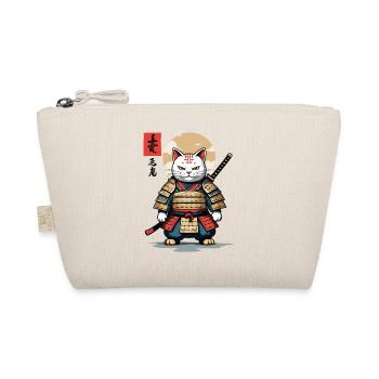 Samurai Cat Asian Ukiyo-E Style Aesthetic - Organic Pouch - nature - Front