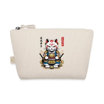 Samurai Katze in Ästhetischem Japan Style - Bio-Täschchen - Natur - Vorne