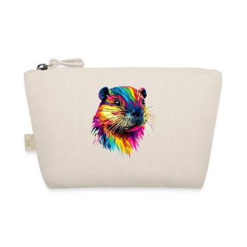 Beaver Colorful Rainbow Popart Rodents Cute Beaver - Organic Pouch - nature - Front