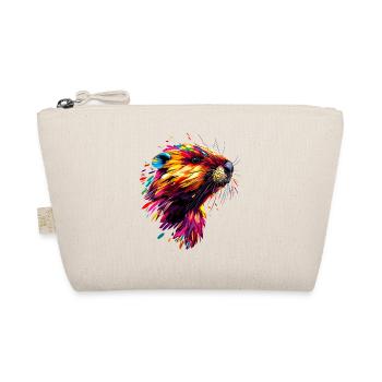 Beaver Colorful Rainbow Popart Rodents Cute Beaver - Organic Pouch - nature - Front