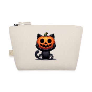 Süße Schwarze Katze Kürbis Halloween Design Kostüm - Bio-Täschchen - Natur - Vorne