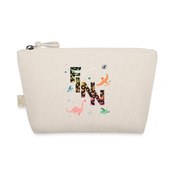 FINN - Beautiful boy name with dinosaur - Organic Pouch - nature - Front