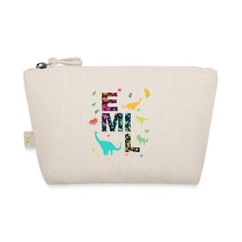 EMIL - Beautiful boy name with dinosaur - Organic Pouch - nature - Front