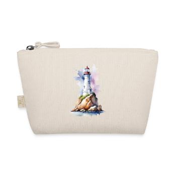 Watercolor Lighthouse Painting - Coastal Art - Organic Pouch - nature - Front