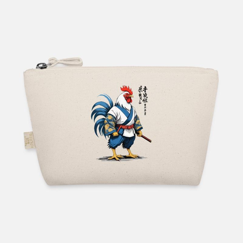 Rooster Yokai Vaporwave Aesthetic Samurai Art Organic Pouch
