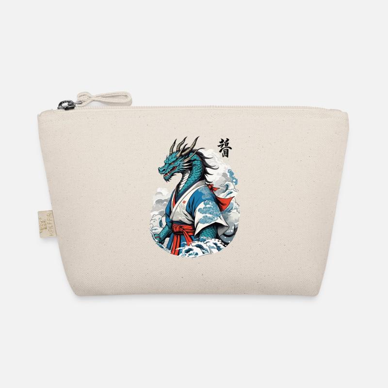 Drachen Samurai Vintage Ukiyo-e Stil Bio-Täschchen