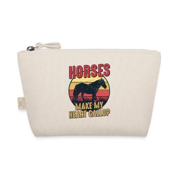 Horses Make My Heart Gallop Horseback Riding Girl - Organic Pouch - nature - Front
