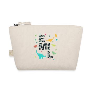 EMIL - Beautiful boy name with dinosaur - Organic Pouch - nature - Front