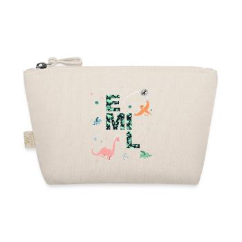 EMIL - Beautiful boy name with dinosaur - Organic Pouch - nature - Front