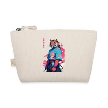 Tiger Yokai Vaporwave Aesthetic Samurai Art - Organic Pouch - nature - Front