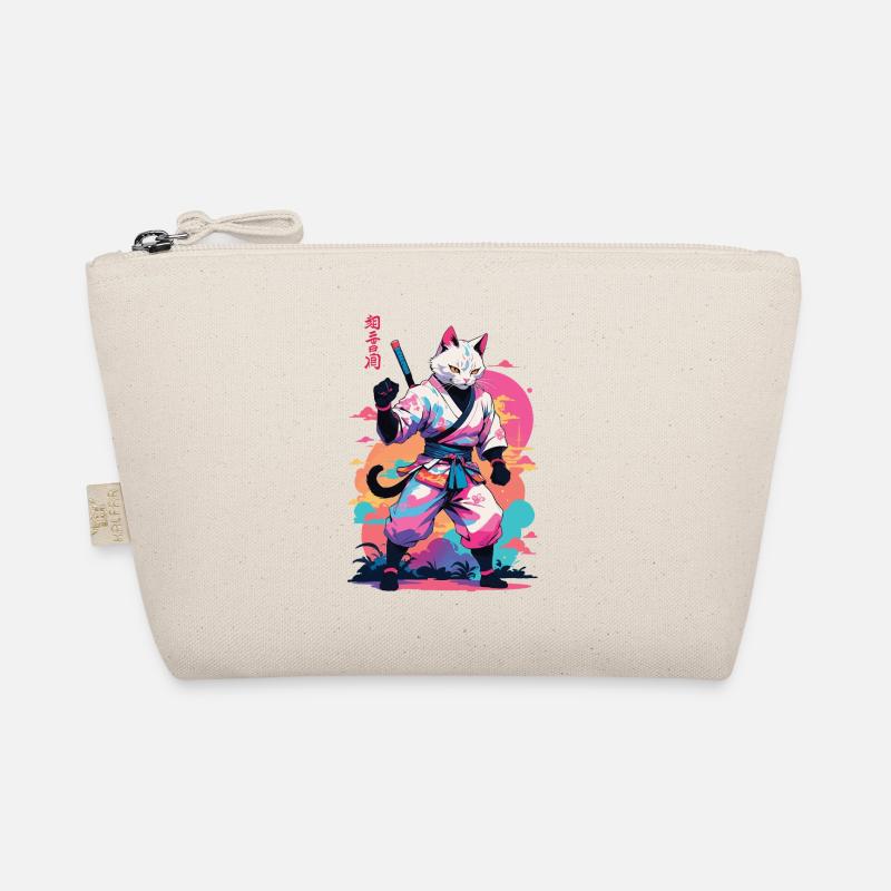 Samurai Cat Vaporwave Aesthetic Japan Art Organic Pouch