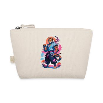 Tiger Yokai Vaporwave Aesthetic Samurai Art - Organic Pouch - nature - Front