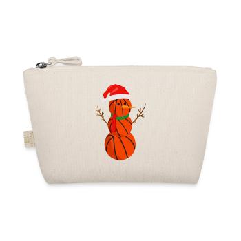 Joyeux Noël, bonhomme de neige avec chapeau de père Noël - Trousse biologique - nature - Devant