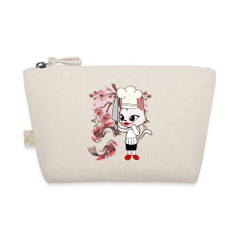 Asia Cat Kitten Cook Fish Japan Cooking - Organic Pouch - nature - Front