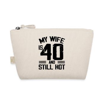 Meine Frau ist 40 und immer noch heiß lustiger 40. Geburtstag - Bio-Täschchen - Natur - Vorne