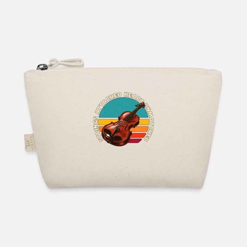 Fiddle Strings Attached Heart Musical Instrument Organic Pouch