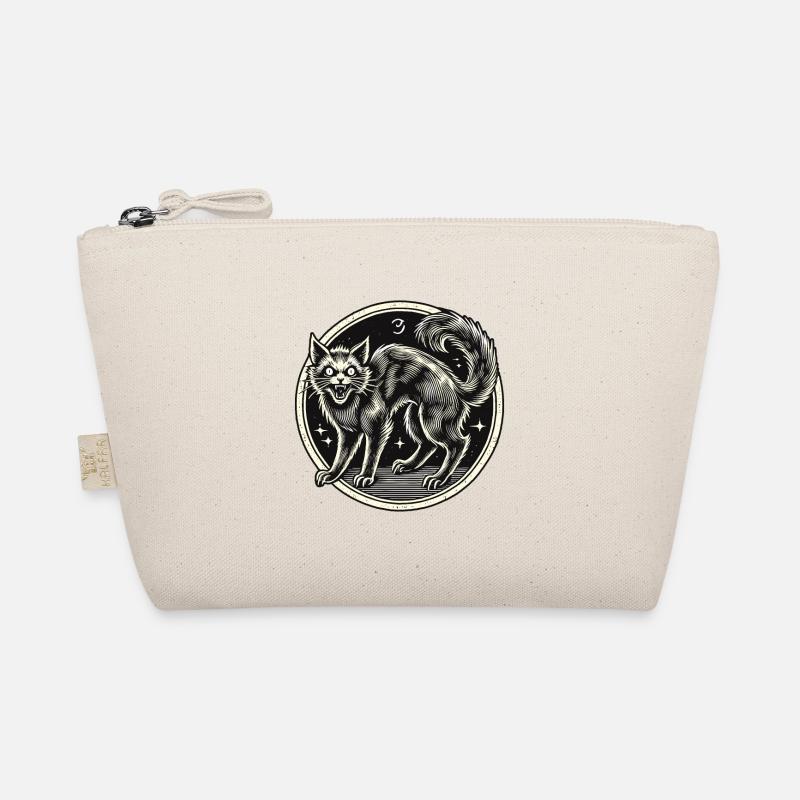 Creepy Black Witch Cat Scary Cat Organic Pouch
