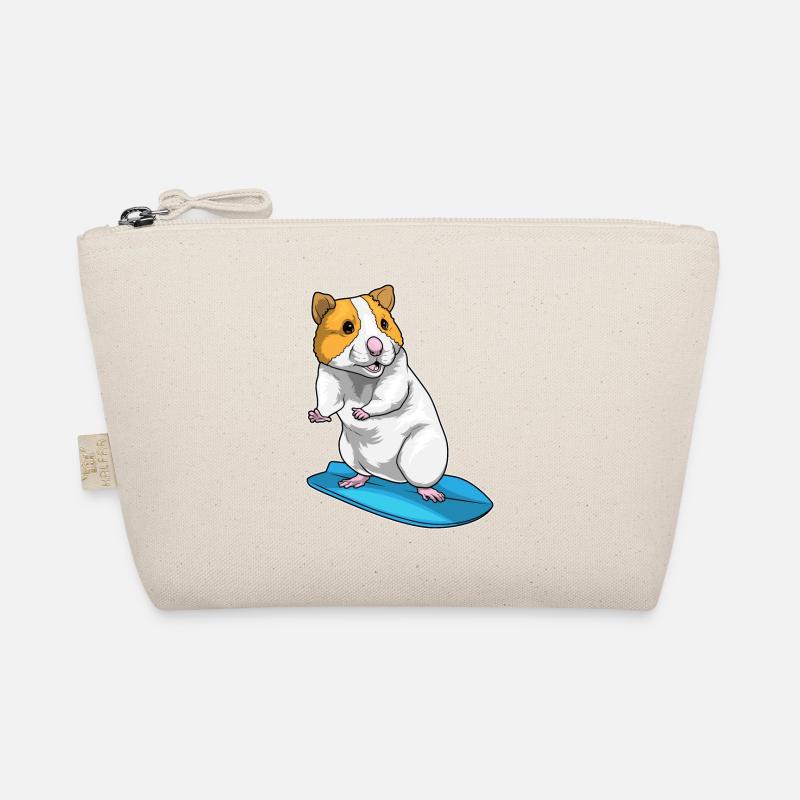 Hamster Surfer Surfbrett - Bio-Täschchen - Natur