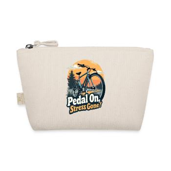 CYCLING . PEDAL ON, STRESS GONE! - Organic Pouch - nature - Front