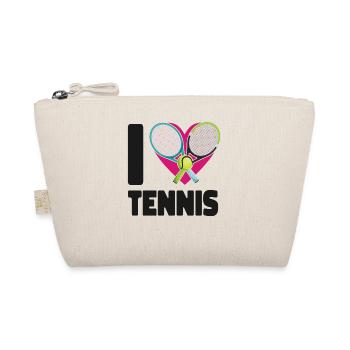 Funny Tennis Player Racket Heart I - Bio-Täschchen - Natur - Vorne