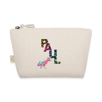 PAUL - Beautiful boy name with dinosaur - Organic Pouch - nature - Front