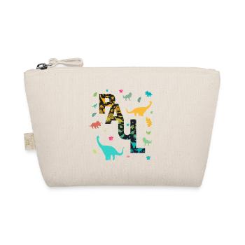 PAUL - Beautiful boy name with dinosaur - Organic Pouch - nature - Front