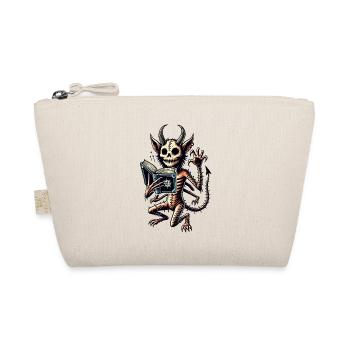 Creepy Goth Katze Düsteres Katze Design Halloween - Bio-Täschchen - Natur - Vorne