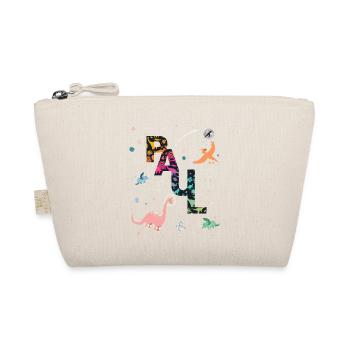 PAUL - Beautiful boy name with dinosaur - Organic Pouch - nature - Front