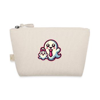 dad ghost father with child funny halloween - Organic Pouch - nature - Front