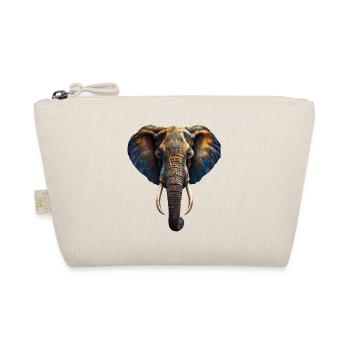 Afrikanischer Elefant mit Indian Style Tattoo - Bio-Täschchen - Natur - Vorne