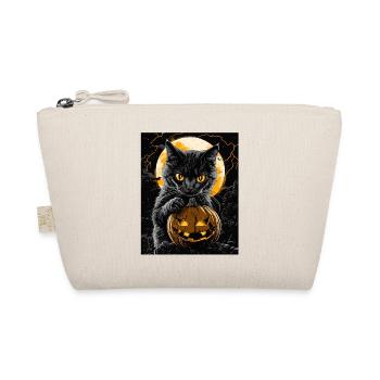 Halloween Gift Women Cat Men Kids Decoration - Organic Pouch - nature - Front