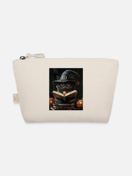 Halloween Geschenk Frauen Katze Männer Kinder Deko - Bio-Täschchen - Natur