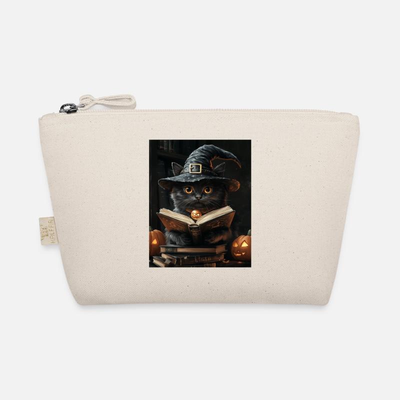 Halloween Geschenk Frauen Katze Männer Kinder Deko - Bio-Täschchen - Natur