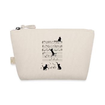 Cats on Music Notes Cats on Music Sheet Music - Organic Pouch - nature - Front