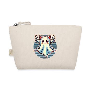 Cat Ears Ghost Kemonomimi Girl Halloween - Organic Pouch - nature - Front
