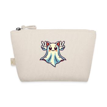 Cat Ears Ghost Kemonomimi Girl Halloween - Organic Pouch - nature - Front