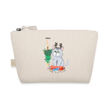 Katze und Weihnachtsbaum Anti Weihnachten - Bio-Täschchen - Natur - Vorne
