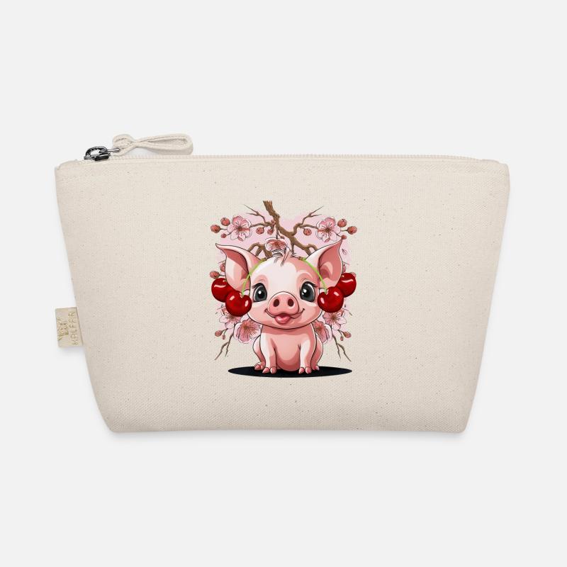 Pig, Cherries, Cherry, Piglet, Cherry Blossom Organic Pouch