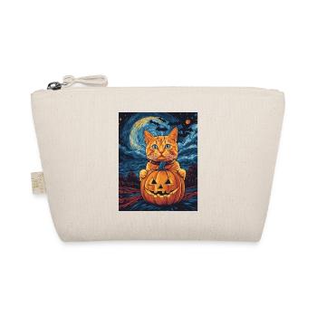 Halloween Gift Women Cat Men Kids Decoration - Organic Pouch - nature - Front