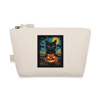 Halloween Gift Women Cat Men Kids Decoration - Organic Pouch - nature - Front