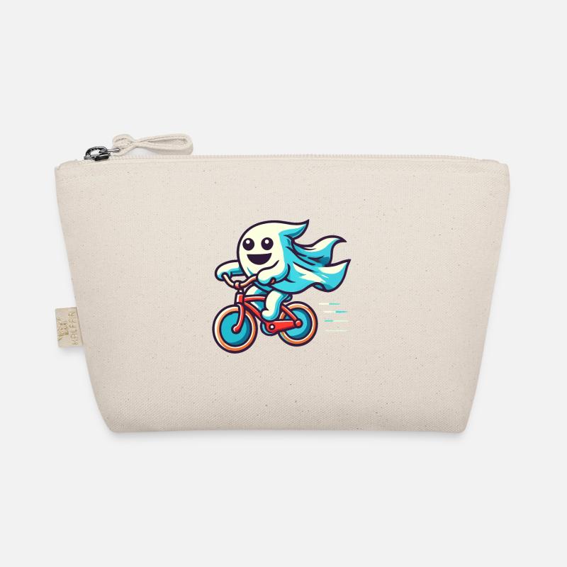 Bicycle Riding Ghost Funny Ghost Organic Pouch