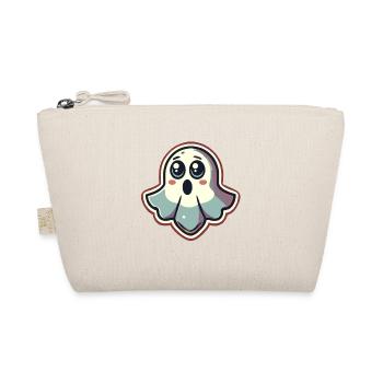 Scared Ghost Funny Ghost Design - Organic Pouch - nature - Front