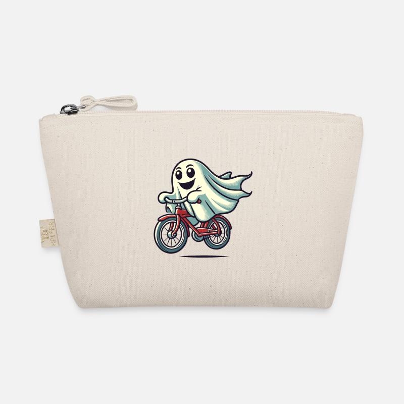 Bicycle Riding Ghost Funny Ghost Organic Pouch