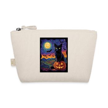 Halloween Gift Women Cat Men Kids Decoration - Organic Pouch - nature - Front