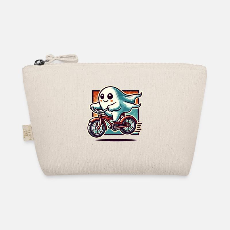 Bicycle Riding Ghost Funny Ghost Organic Pouch