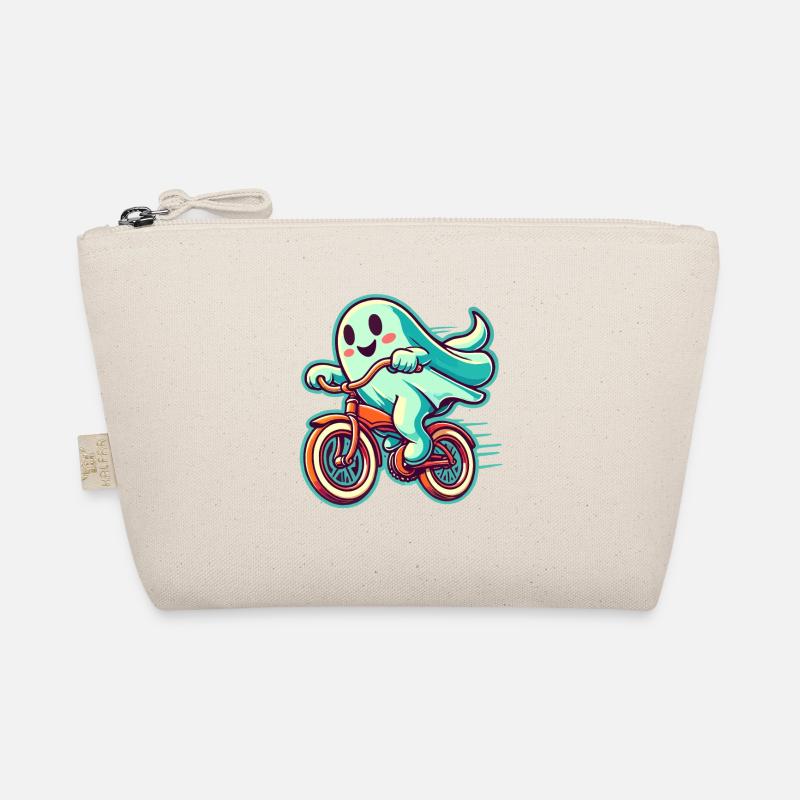 Bicycle Riding Ghost Ghost Driver Humor Organic Pouch