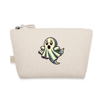 Scared Ghost Funny Ghost Design - Organic Pouch - nature - Front